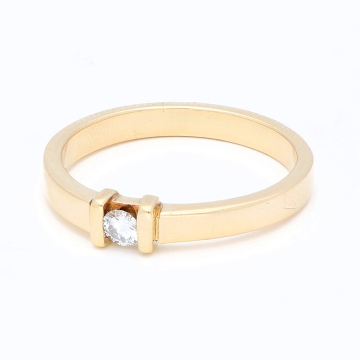 Ingen mindstepris - Ring - 14 karat Gulguld Diamant (Natur)