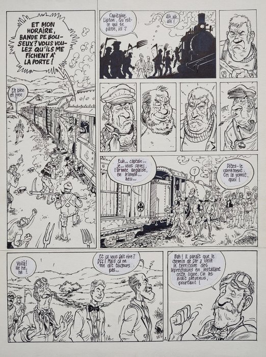 Bouüaert Thierry - 1 Original page - Edmund Bell T5 - Le Train fantôme - 1993