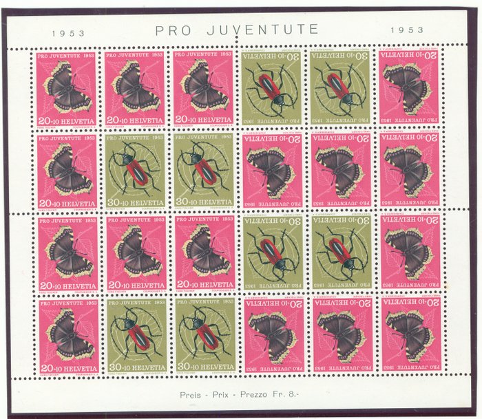 Schweiz 1953 - Pro Juventute Sheet BF14A