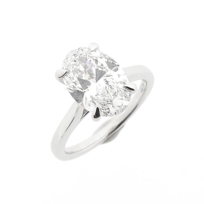 Ring - 18 kraat Hvidguld -  3.06ct. tw. Diamant (Laboratoriedyrket)