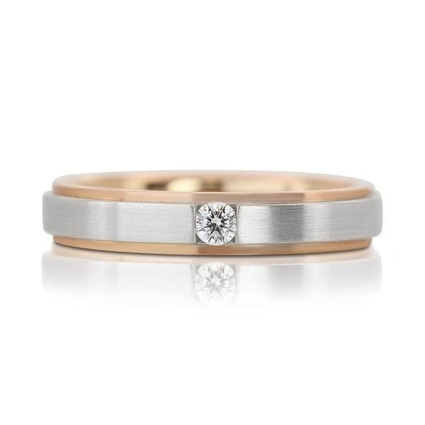 Ring - 18 kraat Hvidguld Rosaguld -  007ct tw Diamant (Natur)