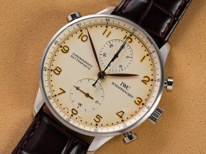 IWC - Portuguese Rattrapante Chronograph ''Natural Patina Dial'' - IW371202 - Mænd - 2011-nu