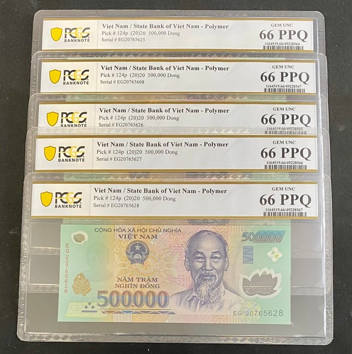 Vietnam. - 5 x 500,000 Dong 2020 - Pick 124p  (Ingen mindstepris)