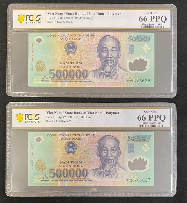 Vietnam. - 5 x 500,000 Dong 2020 - Pick 124p  (Ingen mindstepris)