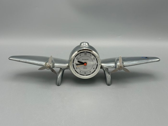 Bord- og skrivebordsure -   Aluminium, Sarsaparilla Quartz Propel Airplane - 1970-1980