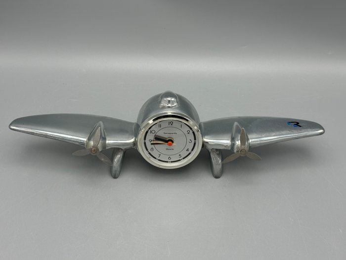 Bord- og skrivebordsure -   Aluminium, Sarsaparilla Quartz Propel Airplane - 1970-1980