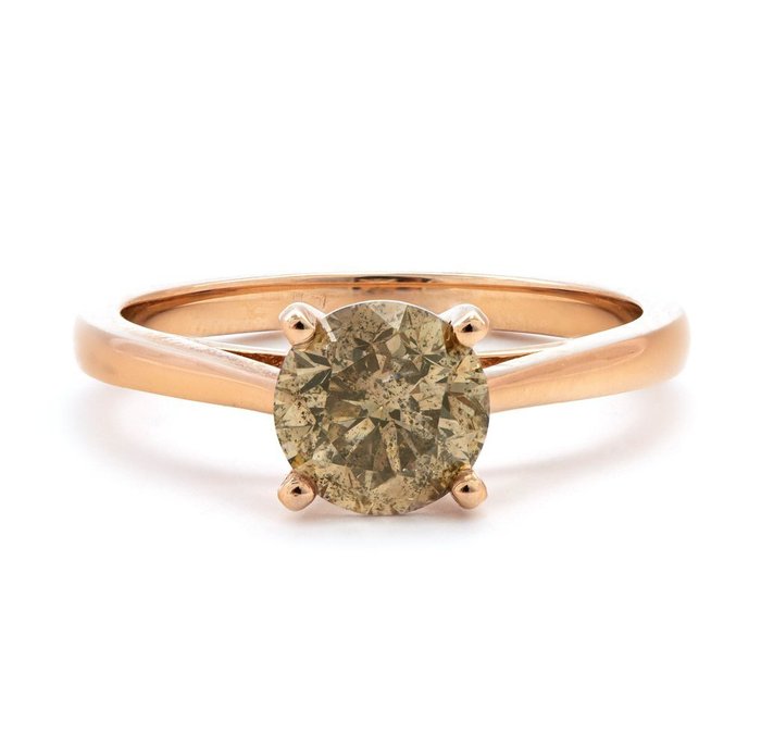 Ring - 14 karat Rosaguld -  1.32ct. tw. Diamant (Natur) - rosa guld diamantring