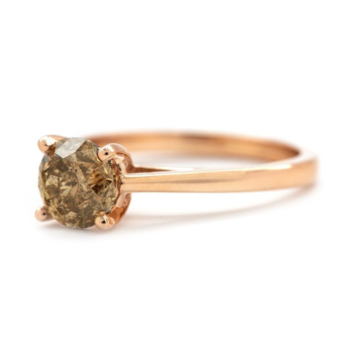 Ring - 14 karat Rosaguld -  1.32ct. tw. Diamant (Natur) - rosa guld diamantring