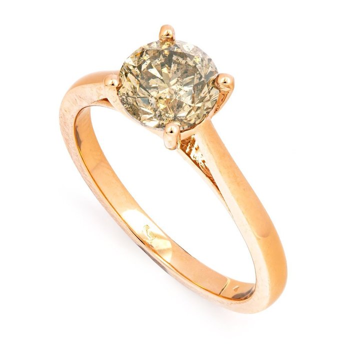 Ring - 14 karat Rosaguld -  1.32ct. tw. Diamant (Natur) - rosa guld diamantring