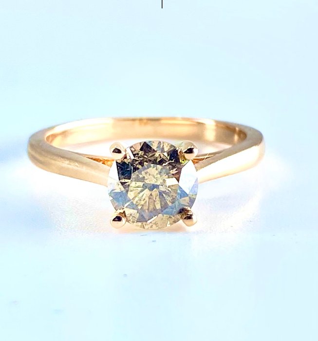 Ring - 14 karat Rosaguld -  1.32ct. tw. Diamant (Natur) - rosa guld diamantring