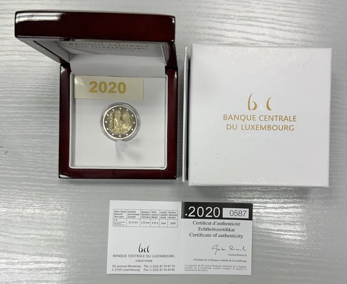 Luxembourg 2 Euro 2020"Naissance du Prince Charles - Photo" Proof  (Ingen mindstepris)