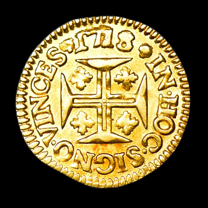 Portugal D João V (1706-1750) Pinto (480 Reis) 1718 - Coroa 4 Arcos