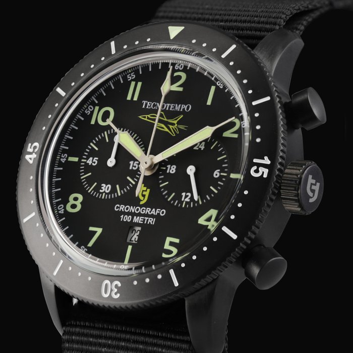 Tecnotempo - Chronograph - Special Edition Fighter Pilot - - TT100NAQAT (NATO strap) - Mænd - 2011-nu