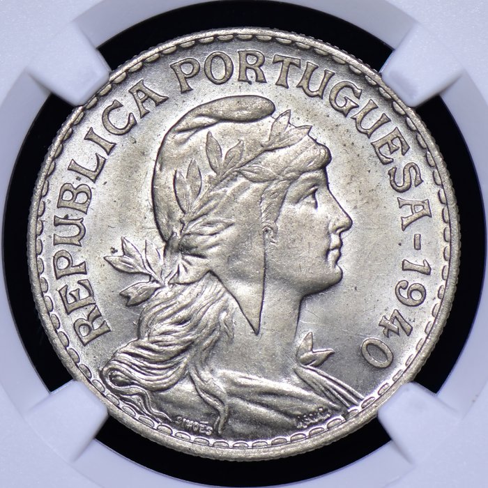 Portugal. Republic. 1 Escudo 1940 - NGC - MS 65 - Escassa