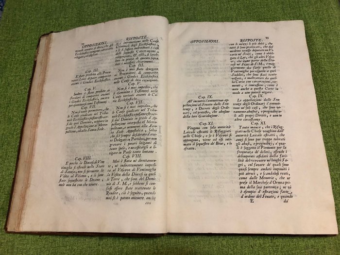 AA.VV. - Relazione Istorica delle vertenze, che si trovavano pendenti tra la corte di Roma, e quella del Re - 1731