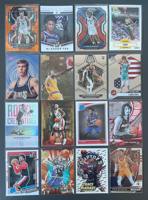 1989 to 2023 NBA Stars  Rookies Collection (40 cards) Michael Jordan 8x, Embiid Red Prizm /299, Rookies: Kobe Lebron Wembanyama Shai SGA Lamelo Kemp - 1 Mixed collection - Næsten så god som ny (NM)