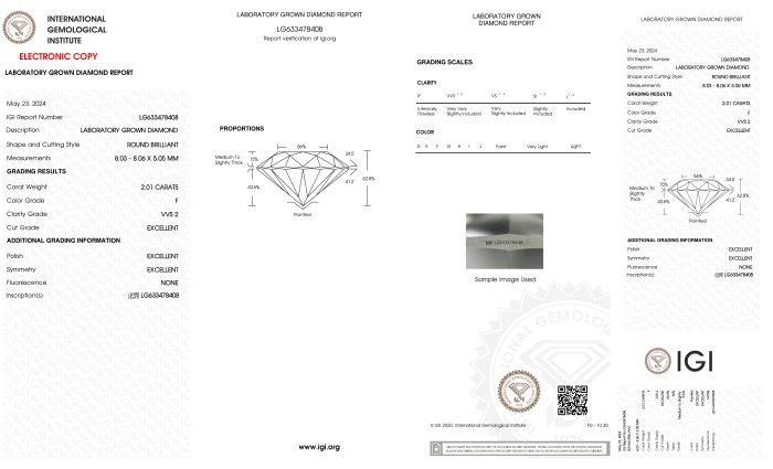 Ingen mindstepris - Øreringe - 18 kraat Hvidguld -  4.01ct. tw. Diamant (Laboratoriedyrket) - Runde F-VVS2