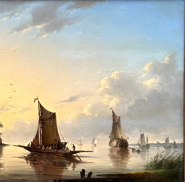 Gerardus ‘George Henry’ Hendriks (1804-1859) - A Ferry crossing an Estuary