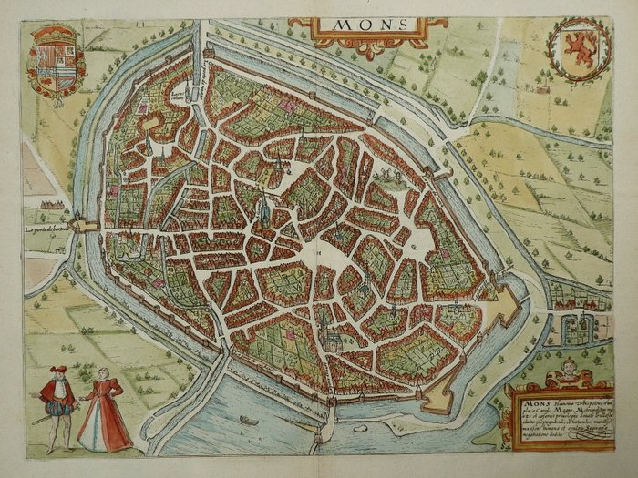 Belgien - Mons; L. Guicciardini - Mons Hannoniae urbs - 1581-1600