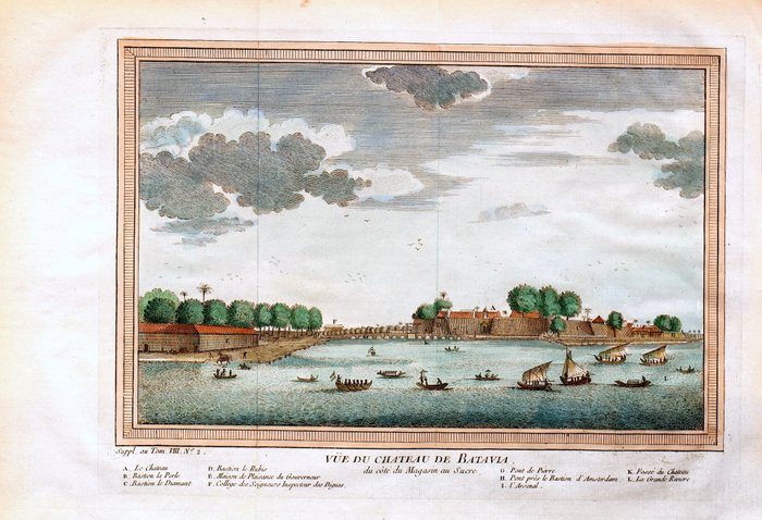 Indonesien - Jakarta; N. Bellin - Vue du Chateau de Batavia - 1751-1760