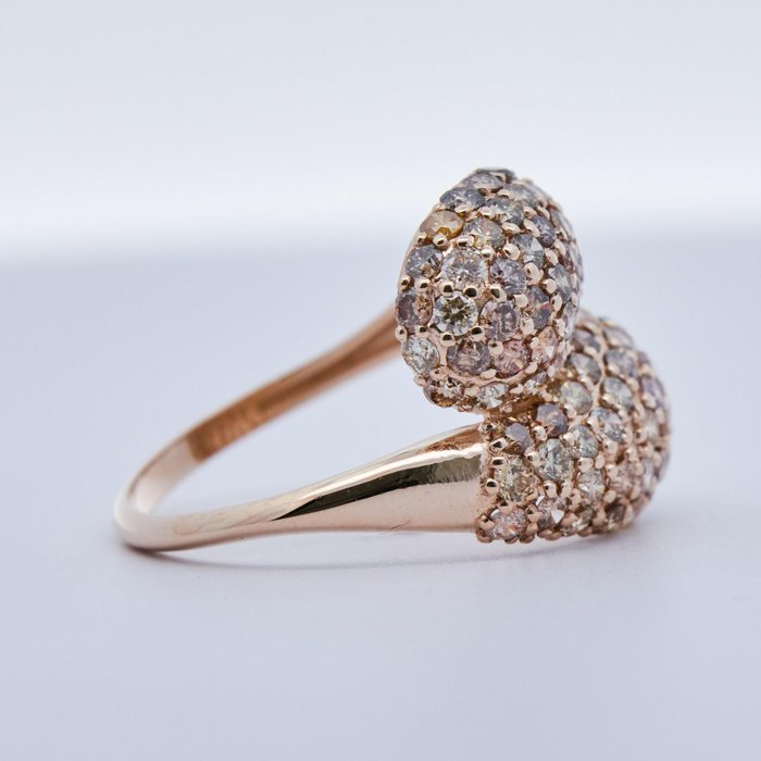 Ring - 14 karat Gulguld -  2.04ct. tw. Diamant (Naturfarvet) - Diamant 2,04 Gul Guld