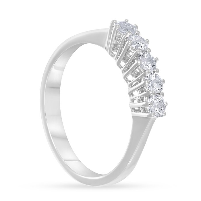 Ring - 18 kraat Hvidguld -  0.60ct. tw. Diamant (Natur)