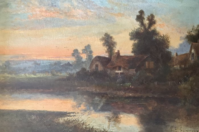 F E Jamieson (XIX-XX) - Cottage in the Cotswold