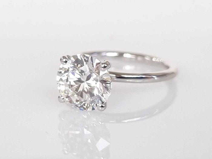 Forlovelsesring - 14 karat Hvidguld -  309ct tw Diamant (Laboratoriedyrket)