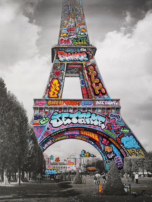 BLACH - Paris La Tour Eiffel Noir et Blanc Je t'aime