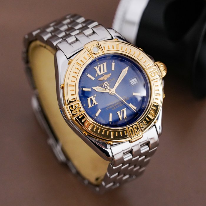 Breitling - Cockpit Lady Blue Dial Gold Bezel - D67365 - Kvinder - 2000-2010