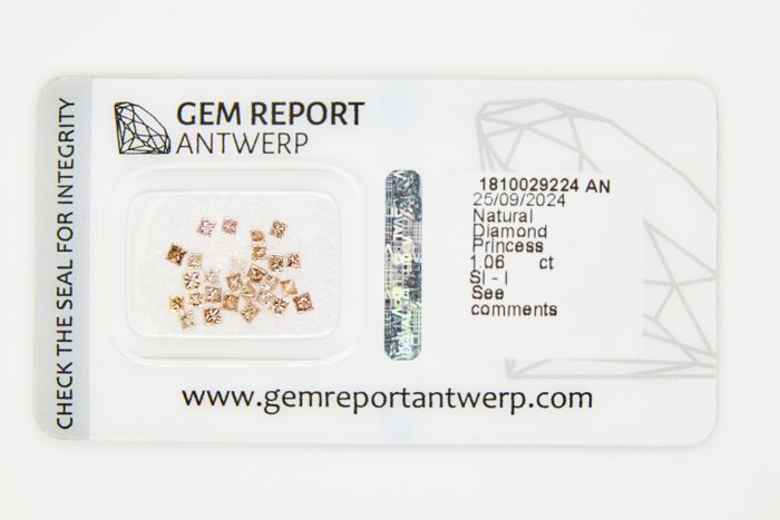 Ingen mindstepris - 27 pcs Diamant  (Natur)  - 1.06 ct - Kvadrat - I1, I2, I3, SI1, SI2 - Gem Report Antwerp (GRA) - INGEN RESERVEPRIS