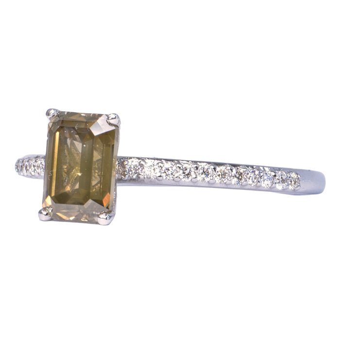 Ring - 14 karat Hvidguld -  1.26ct. tw. Diamant (Natur) - Diamant