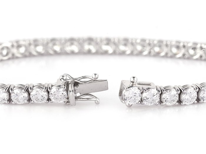 Armbånd - 18 kraat Hvidguld -  9.16ct. tw. Diamant (Laboratoriedyrket)