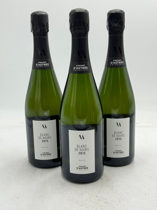 2015 Vincent d'Astrée Blanc de Noirs - Champagne Brut - 3 Flasker (075 L)