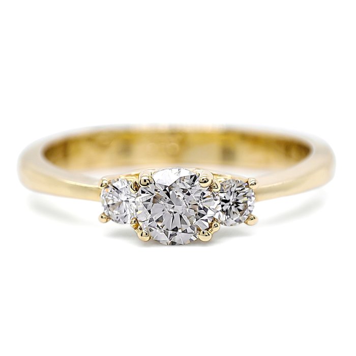 Ring - 14 karat Gulguld -  044ct tw Diamant (Natur) - Diamant