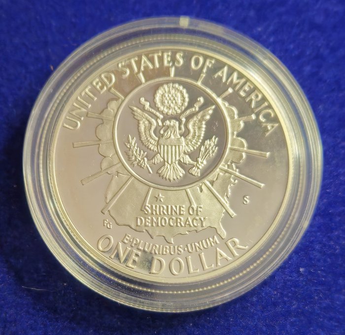 Förenta staterna. A Lot of 3x USA Commemorative Silver Dollars 1991-1995  (Ingen mindstepris)