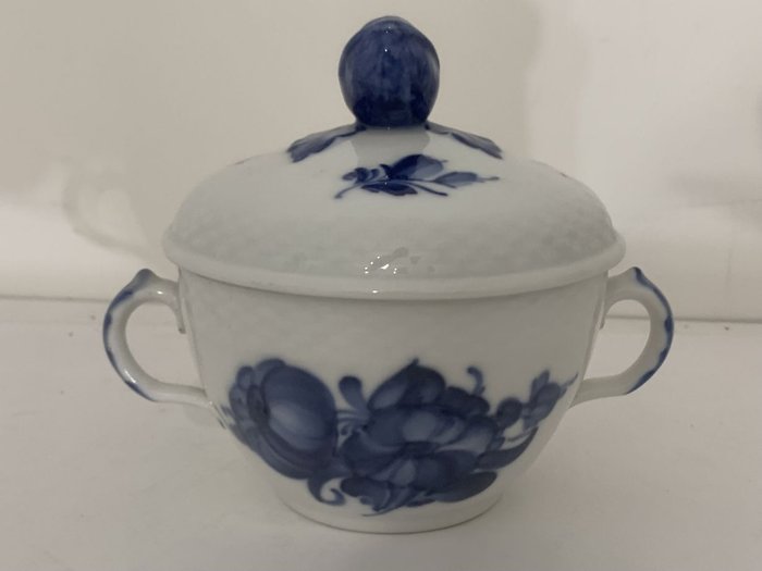 Royal Copenhagen - Sukkerskål - Blue Flower sugar bowl - Porcelæn