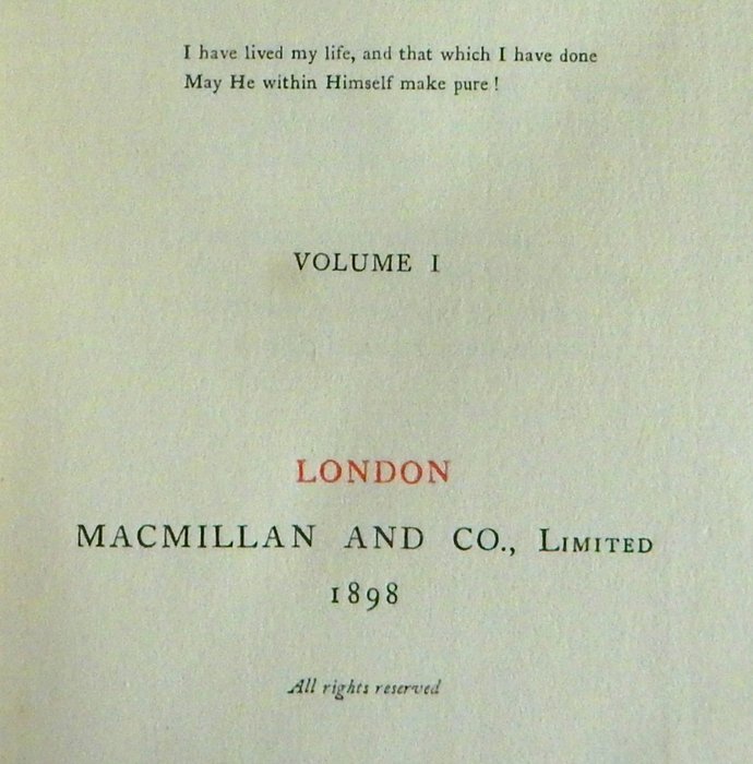 Alfred Lord Tennyson - The Life and Works of Alfred Lord Tennyson in Twelve Volumes, Edition de Luxe. Linited edition. - 1898-1899