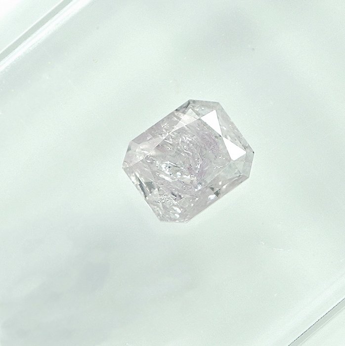 1 pcs Diamant  (Naturfarvet)  - 0.42 ct - Light Lyserød - I3 - Gem Report Antwerp (GRA)