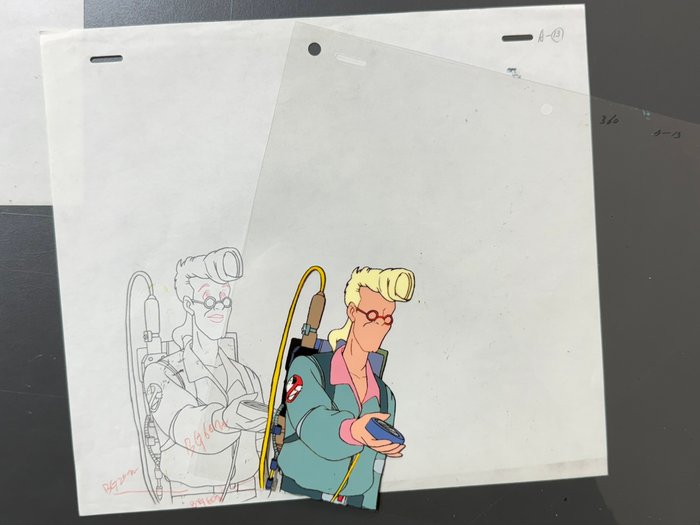 The Real Ghostbusters (1986/91) - 5 Originale Animation Cels og tegninger, flot parti