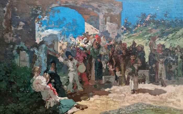 Eduardo Dalbono (1841-1915) - Festa popolare