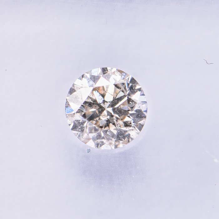 Ingen mindstepris - 1 pcs Diamant  (Naturfarvet)  - 031 ct - Rund - Fancy light Brun Grålig Gul - I1 - International Gemological Institute (IGI)