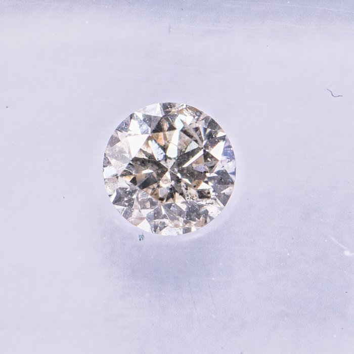 Ingen mindstepris - 1 pcs Diamant  (Naturfarvet)  - 031 ct - Rund - Fancy light Brun Grålig Gul - I1 - International Gemological Institute (IGI)