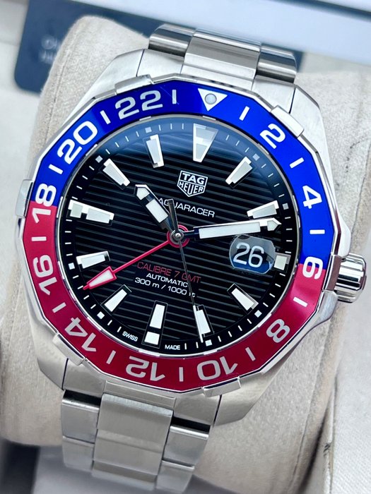 TAG Heuer - Aquaracer Calibre 7 GMT Pepsi Automatic - Ingen mindstepris - WAY201F - Mænd - 2011-nu