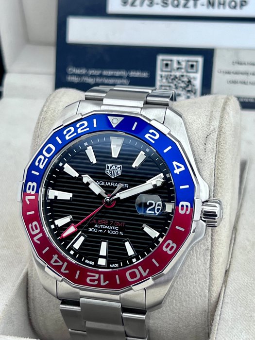 TAG Heuer - Aquaracer Calibre 7 GMT Pepsi Automatic - Ingen mindstepris - WAY201F - Mænd - 2011-nu