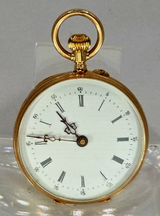 Schweiz - Feine 14kt. Goldlepine - Komplettgravur - Damen Schmuckuhr - No Reserve Price - Schweiz omkring 1890