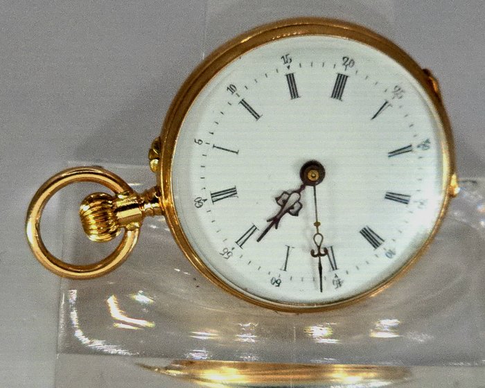 Schweiz - Feine 14kt. Goldlepine - Komplettgravur - Damen Schmuckuhr - No Reserve Price - Schweiz omkring 1890