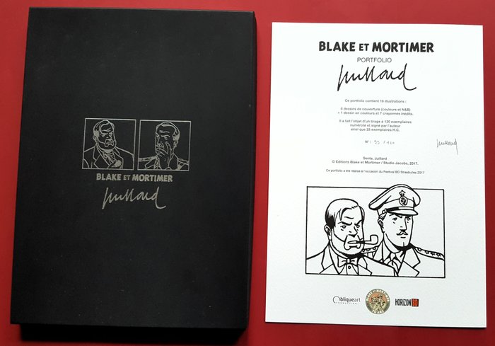 Andre Juillard - 1 Portefølje - Blake et Mortimer 70 ans - Straßburg - signe - 16 Illustrationen - 2017