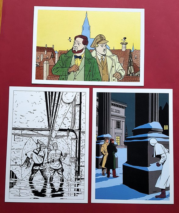 Andre Juillard - 1 Portefølje - Blake et Mortimer 70 ans - Straßburg - signe - 16 Illustrationen - 2017