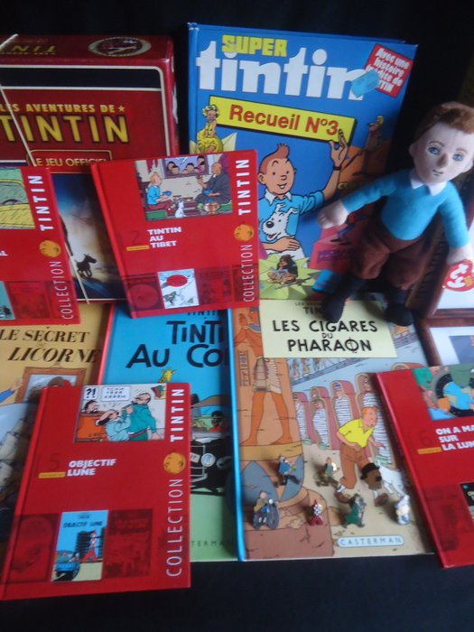 Legetøj Collection de 20 objets + jeux + documents + livres Tintin - 1980-1990 - Frankrig